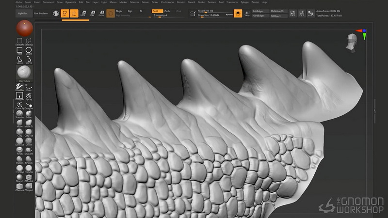 [国语][zbrush]gnomon用鳞片设计和建模生物