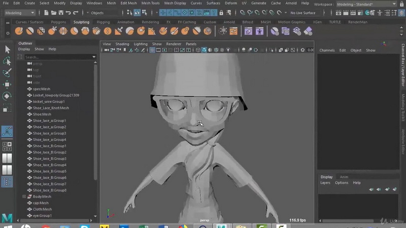 [国语]Maya,zbrush,Topogun初学者的游戏角色重新拓扑