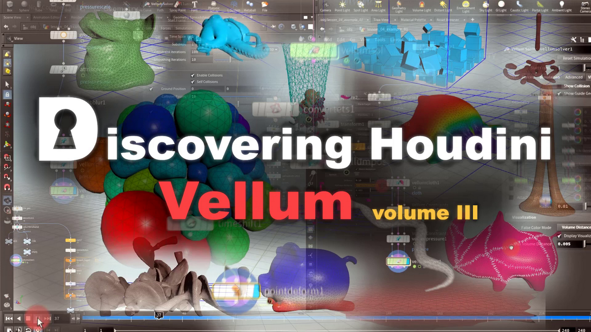 [国语]Houdini Vellum柔体布料详解全集-全四卷[更新]