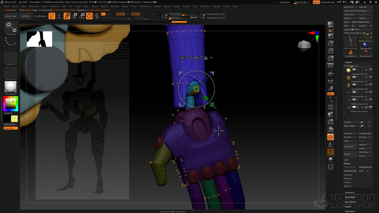 [国语-gnomon系列]Zbrush2021的Zmodeller雕刻教程