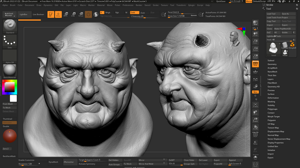 [国语-flipped_normals系列]zbrush2022+blender3.3写实人物肖像大师班