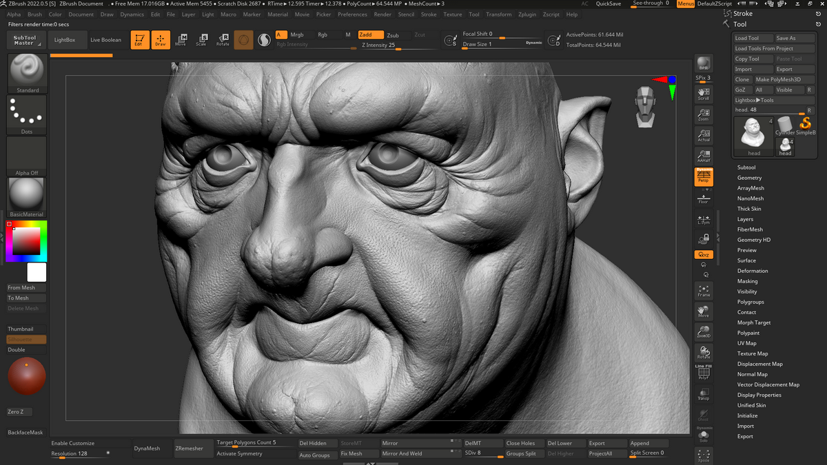 [国语-flipped_normals系列]zbrush2022+blender3.3写实人物肖像大师班