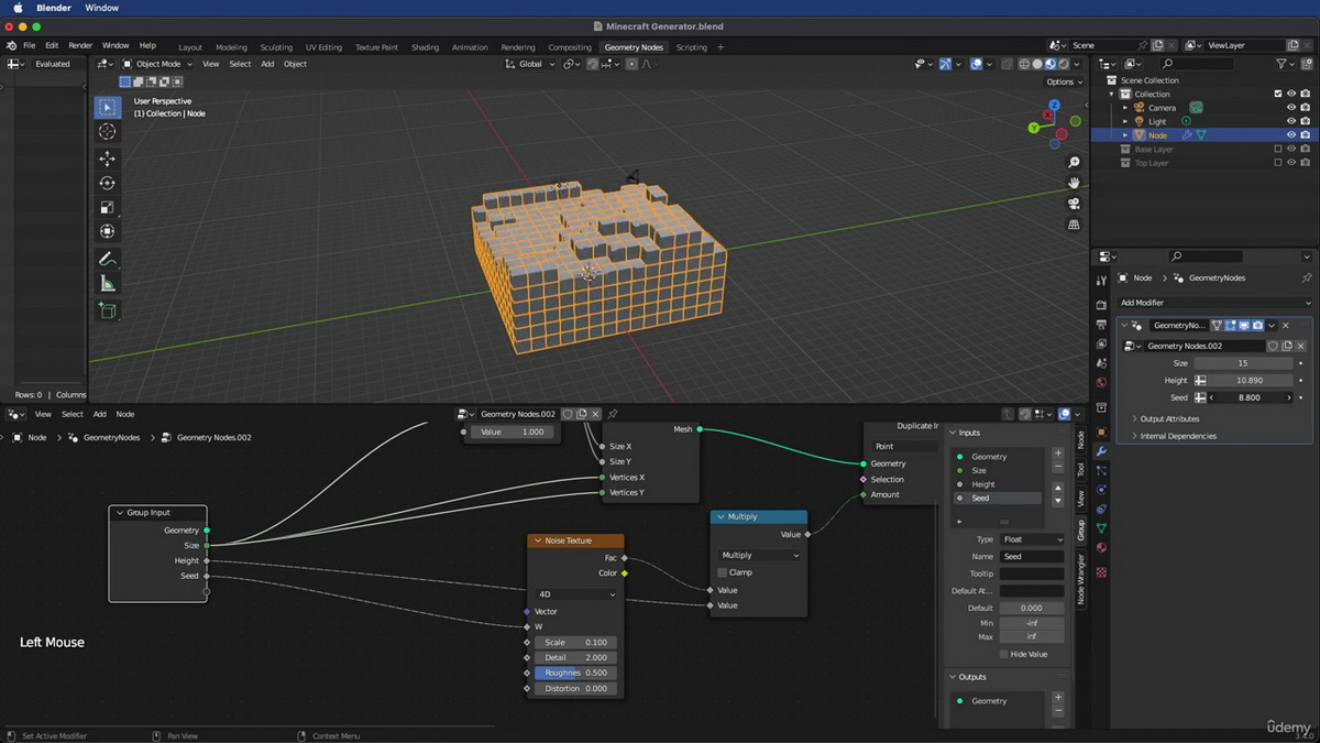 [国语-udemy学院]Blender3.4从头开始创建程序化世界