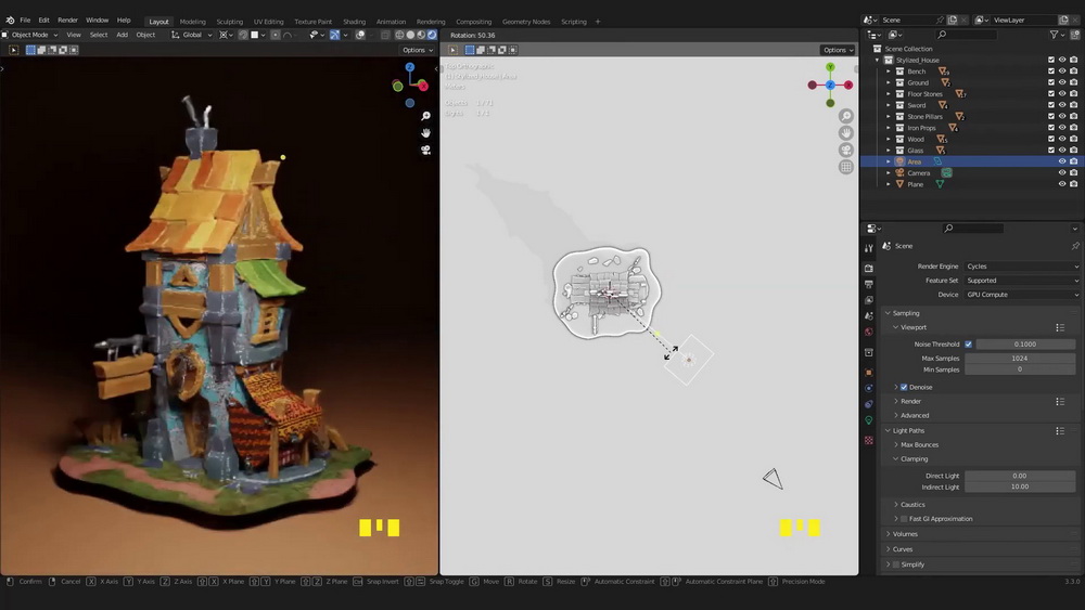 [国语-Udemy学院]Blender3.3中的纹理和电影照明