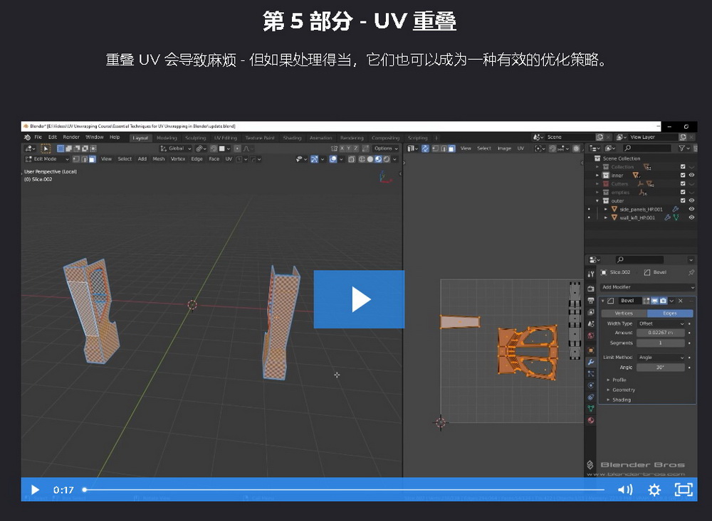 [国语-blender bros系列]Blender2.9硬表面UV展开技术