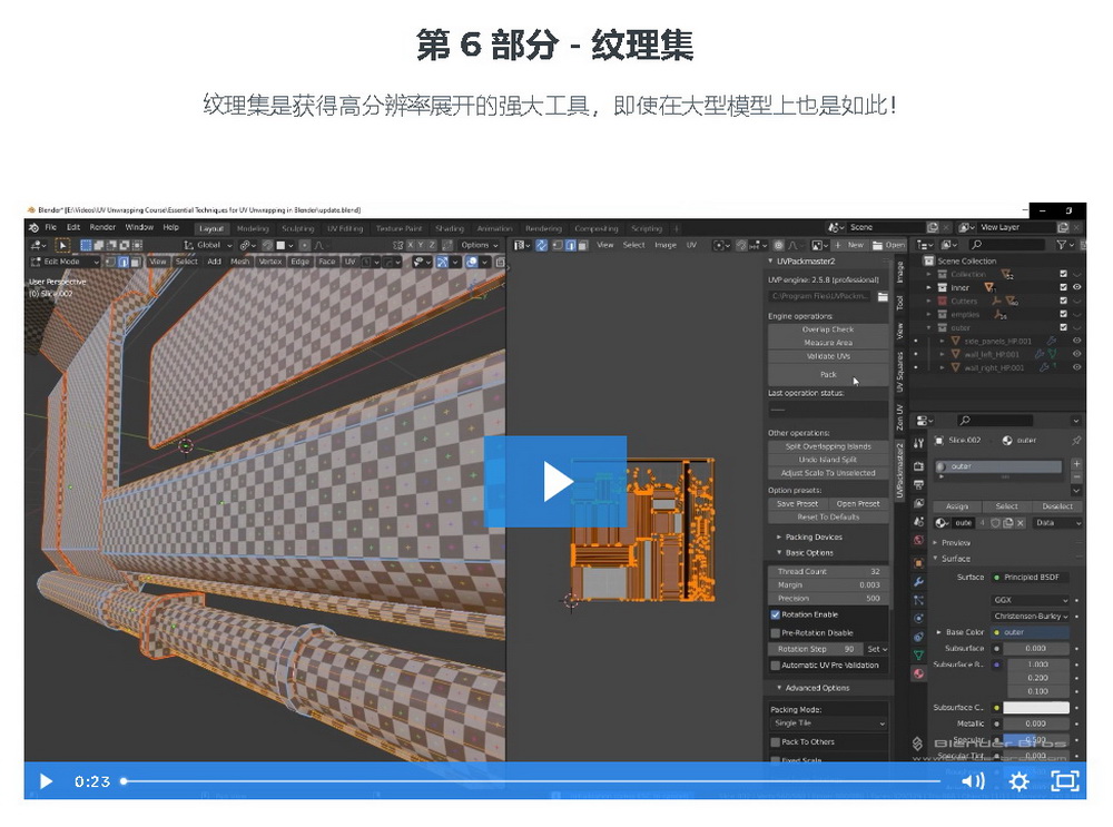 [国语-blender bros系列]Blender2.9硬表面UV展开技术