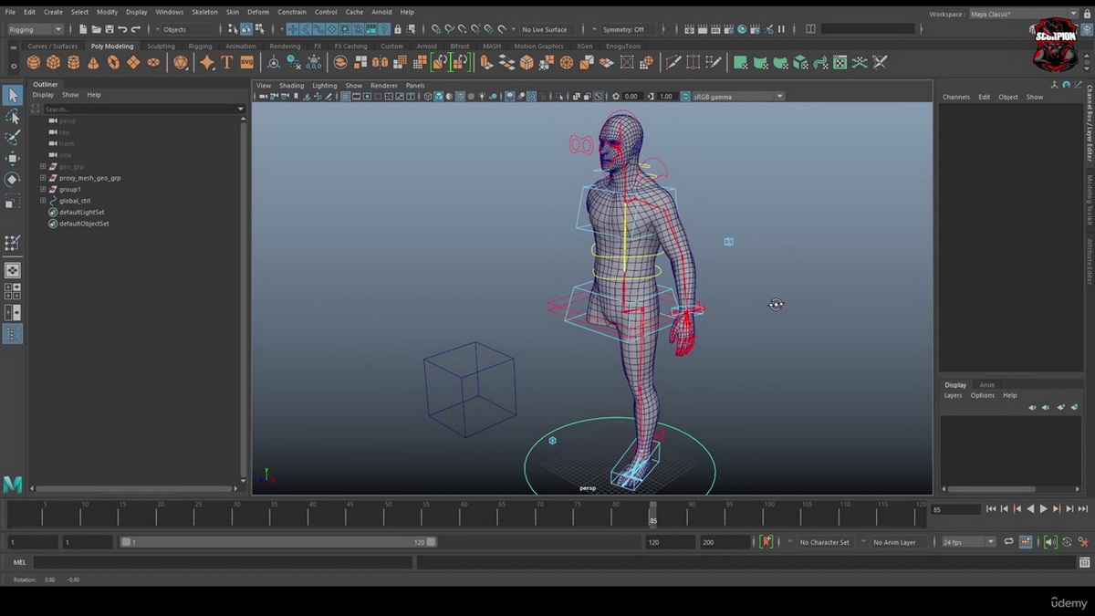 [国语-udemy学院]面向中级用户的Maya2023角色绑定速成课程