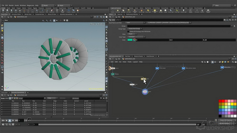 [gnomon学院-DAVID SILBERBAUER-国语]houdini19.5创建程序化水车模拟