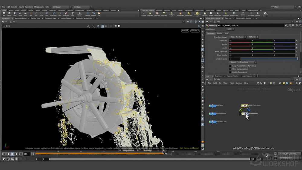 [gnomon学院-DAVID SILBERBAUER-国语]houdini19.5创建程序化水车模拟