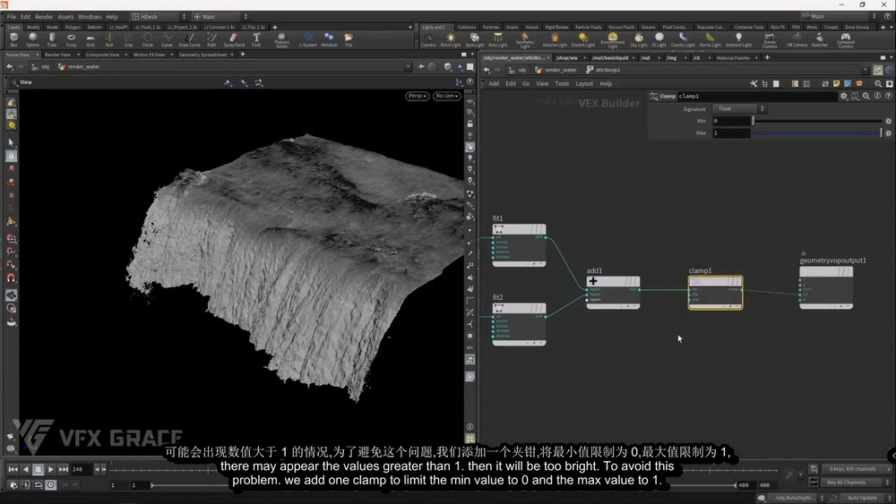 [VFXGrace学院-国语]houdini瀑布模拟2021