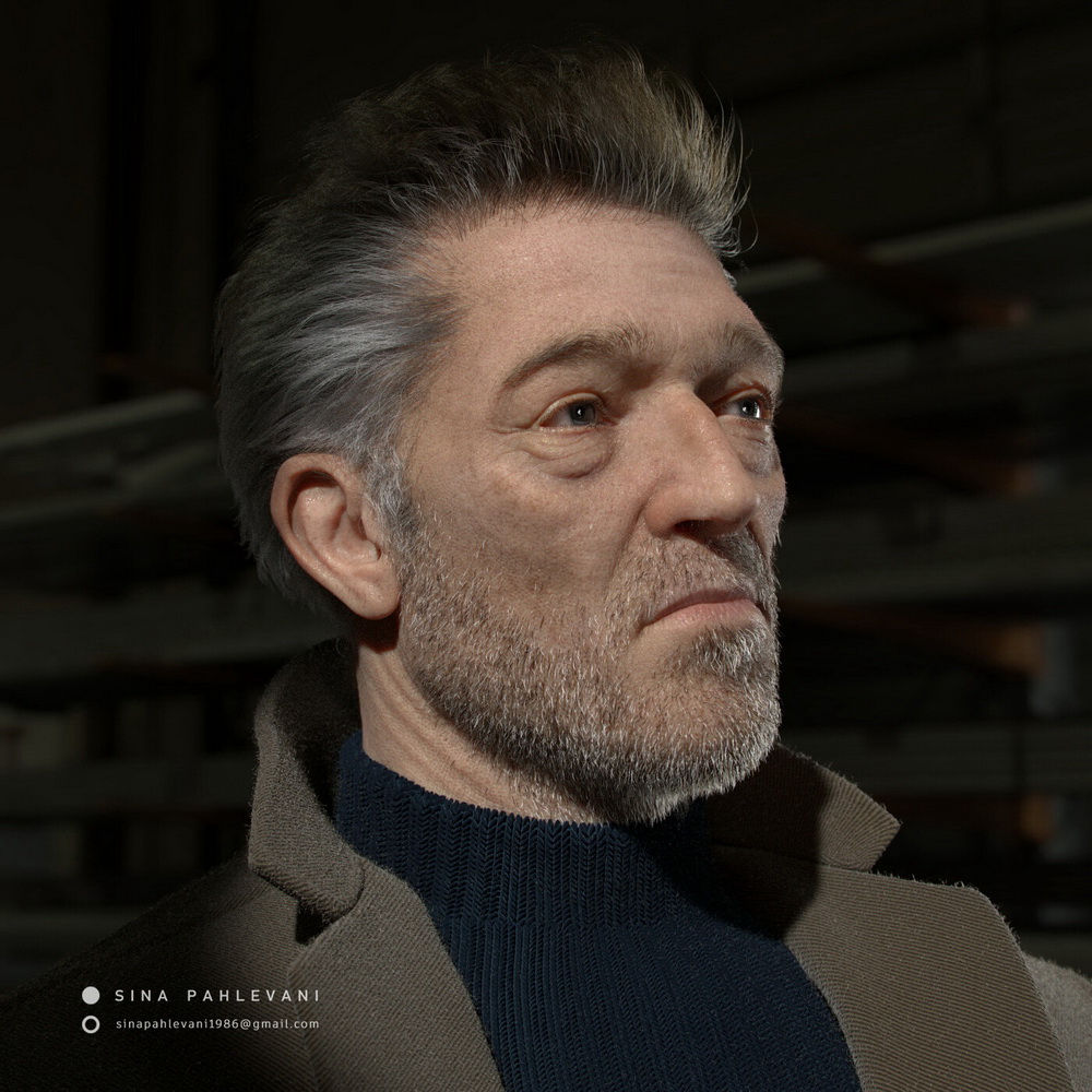 [S.Pahlevani-无声]zbrush2020+maya写实Vincent Cassel肖像教程