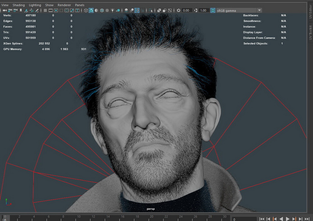 [S.Pahlevani-无声]zbrush2020+maya写实Vincent Cassel肖像教程