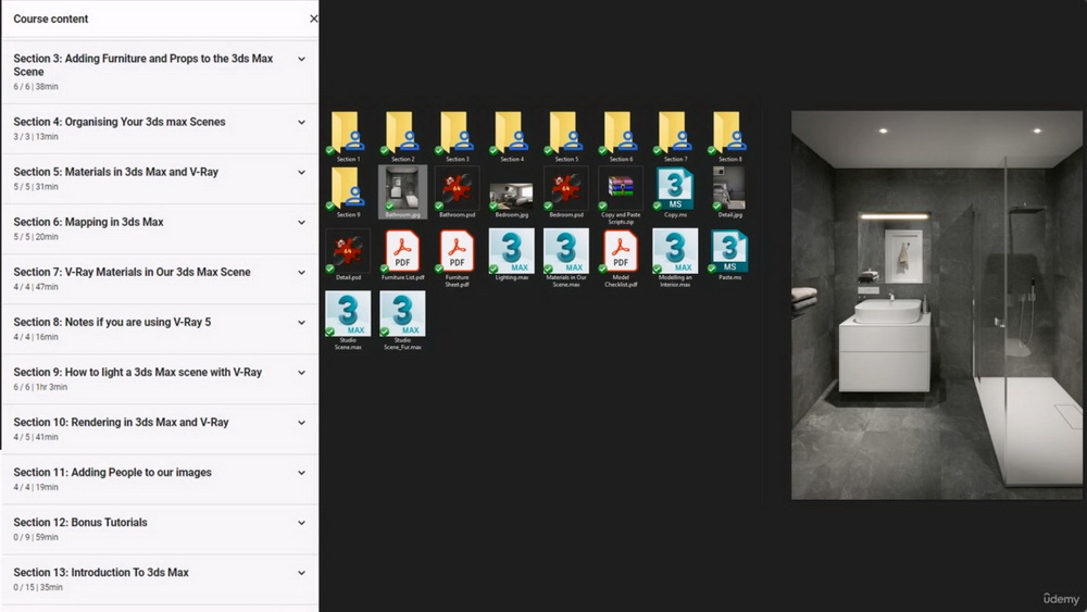 [Udemy学院-J.Denham-国语]终极3dsMax V-Ray逼真3D渲染课程2023