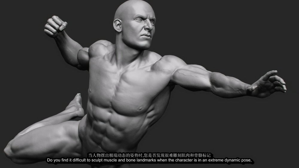 [Nexttut学院-V.Yamakado-国语]Zbrush艺用动态男性解剖学2021