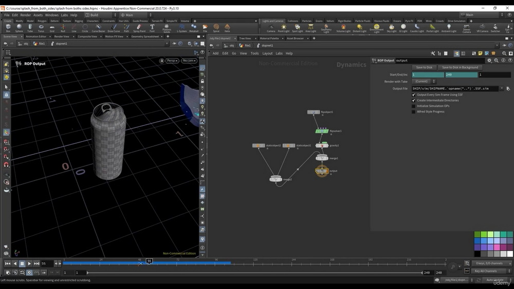 [udemy学院-A.Tumyang系列-国语]HOUDINI20.0-小规模液体模拟入门