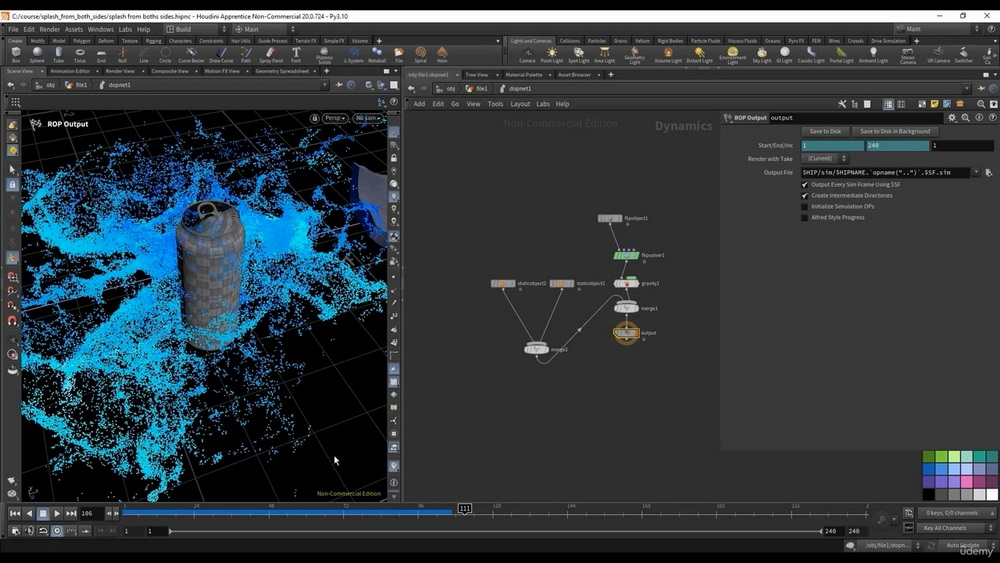 [udemy学院-A.Tumyang系列-国语]HOUDINI20.0-小规模液体模拟入门