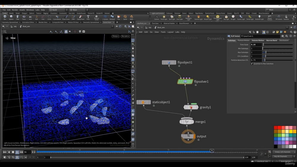 [udemy学院-A.Tumyang系列-国语]HOUDINI20.0-小规模液体模拟入门