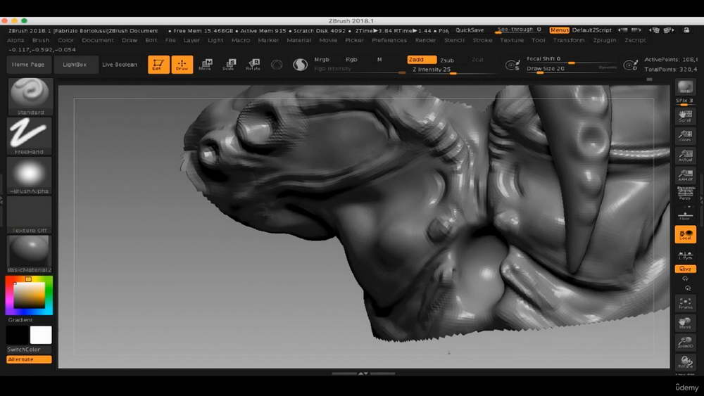 [3dmotive学院-国语]ZBrush2018和Keyshot设计电影级Fish Bust