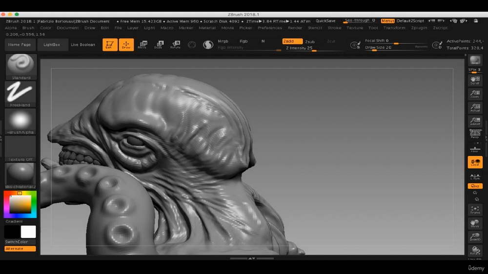 [3dmotive学院-国语]ZBrush2018和Keyshot设计电影级Fish Bust