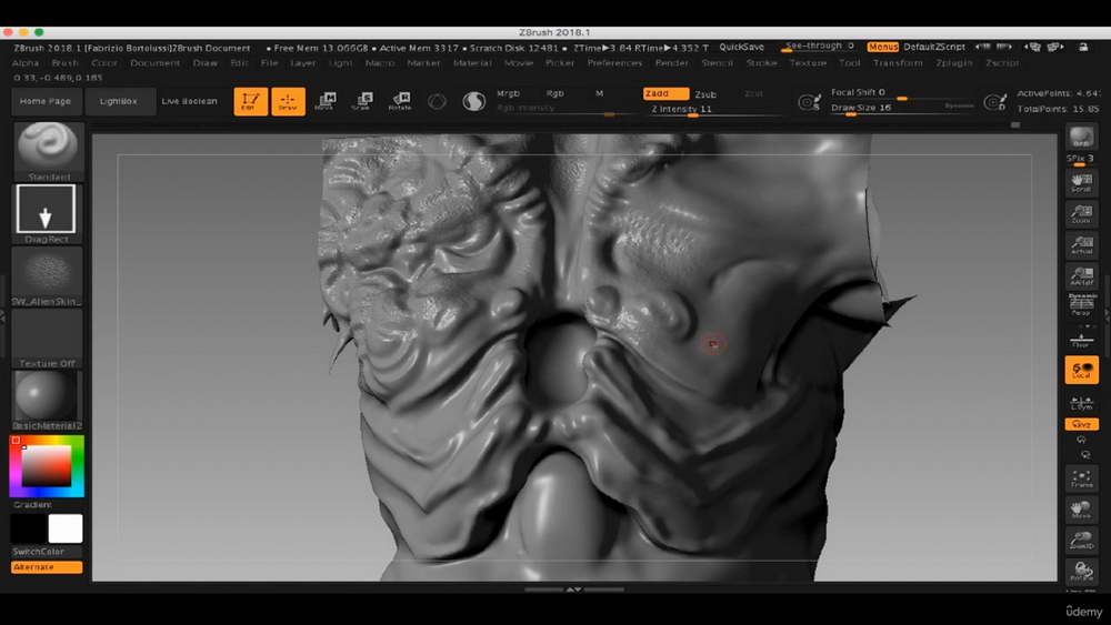 [3dmotive学院-国语]ZBrush2018和Keyshot设计电影级Fish Bust