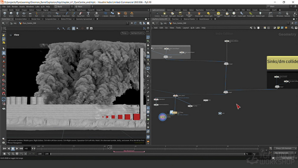 [gnomon学院-G.LAKSHMIGANDAN-国语]在HOUDINI20.0中使用AXIOM进行爆炸艺术指导