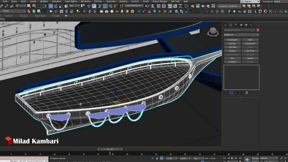 [名家系列-MILAD_KAMBARI-国语]3dsmax+Marvelous+Rizomlab+vray创建逼真的帆船-建模纹理渲染