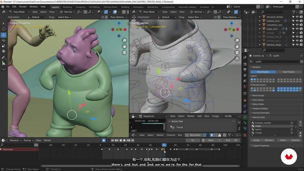 [domestika学院-U.Cervantes-国语]Blender3.0制作3D卡通人物动画