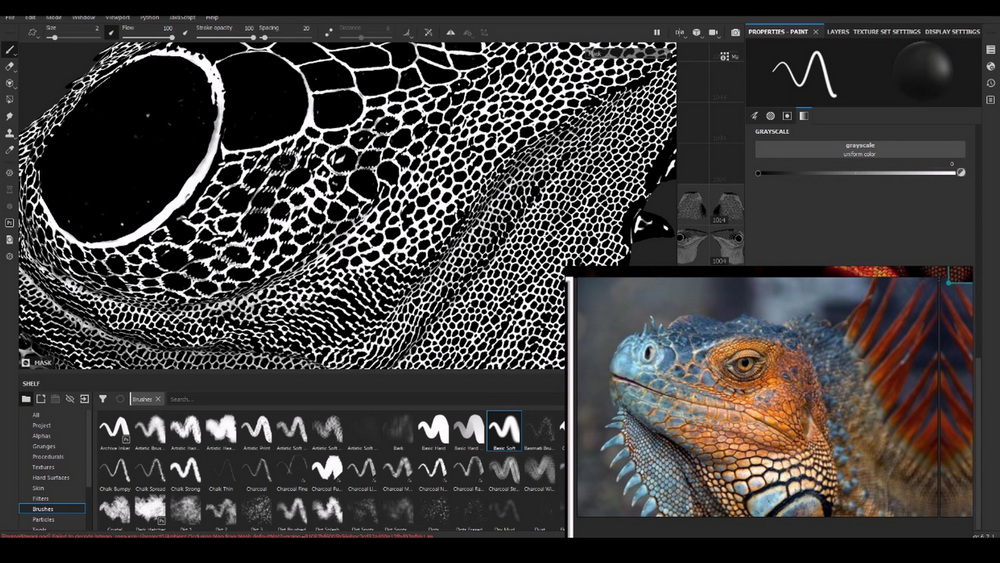 [artstation学院-Artruism.D-国语]substance painter生物实时纹理绘制：鬣蜥